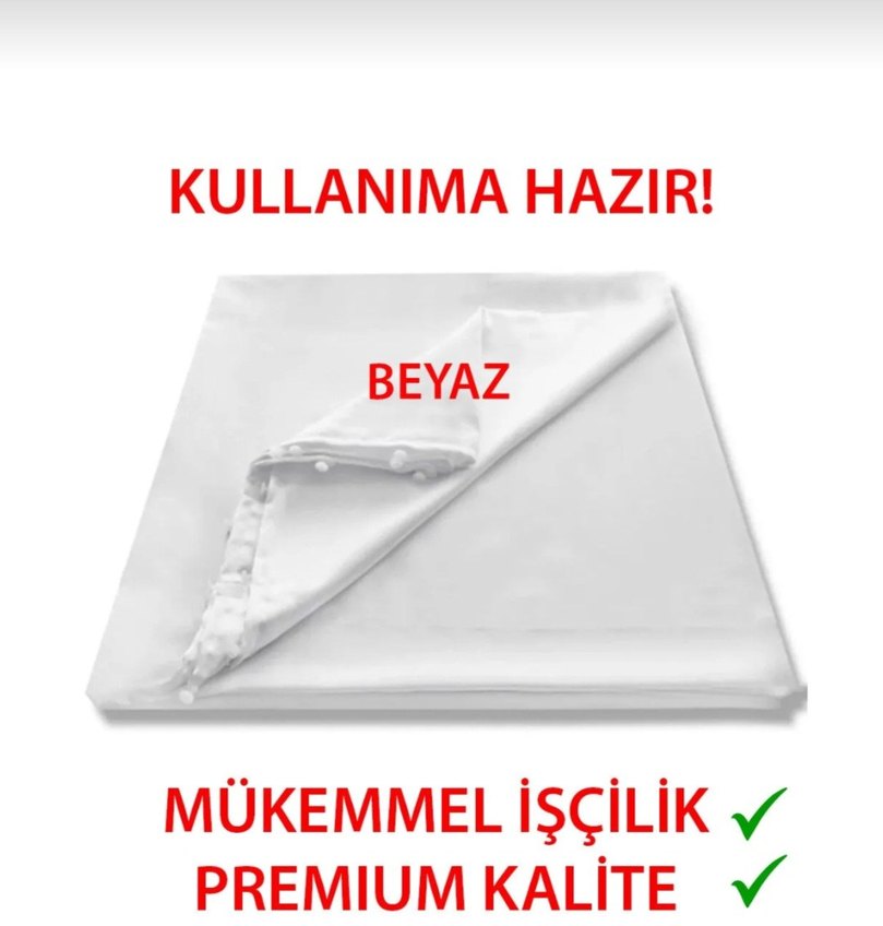 beyaz saten güneşlik perde özel dikim FABRİKADAN HALKA - Görsel 3