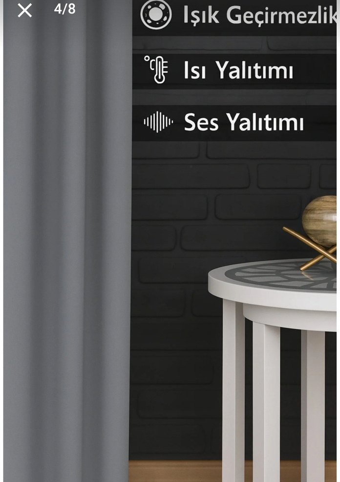 Gri Modern Klasik blackout karartma perde özel dikim FABRİKADAN - Görsel 2