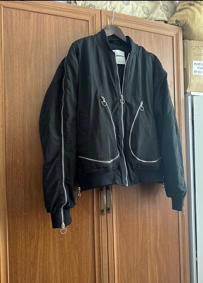 Bershka Fermuarlı Bomber Erkek Ceket - Görsel 3