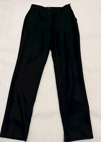 Siyah Kadın Kumaş Pantolon Midi Boy - Görsel 3