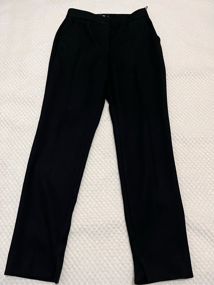 Siyah Kadın Kumaş Pantolon Midi Boy - Görsel 3