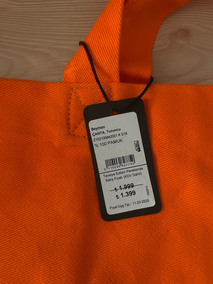 Beymen Turuncu Basic Kumaş Kol Çantası - Görsel 4