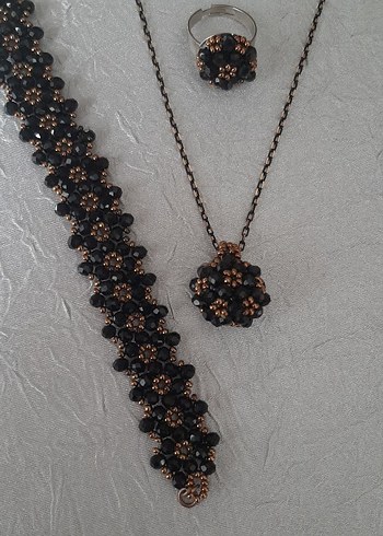 kolye bileklik ve yüzük seti - Görsel 2