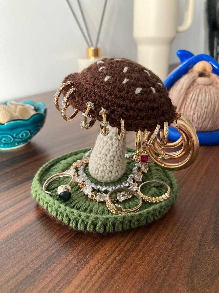 El Örgüsü Mantar Takı Tutucu - Görsel 5