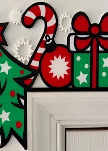 Kırmızı ve Yeşil Yılbaşı Kapı Süsü - Görsel 2
