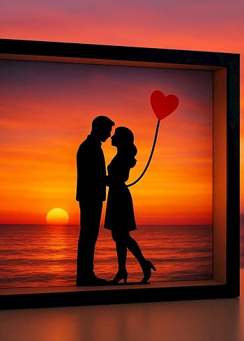 Kalpli Balonlu Aşıklar Dekoratif Figür - Görsel 2