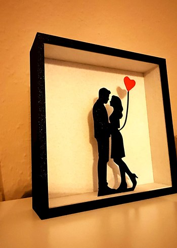 Kalpli Balonlu Aşıklar Dekoratif Figür - Görsel 3