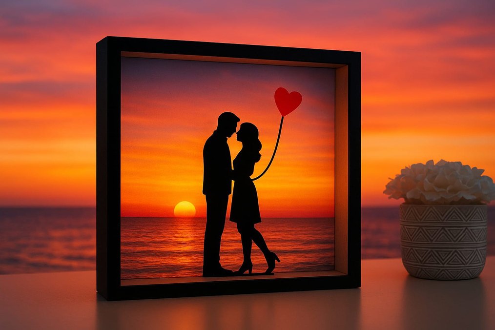 Kalpli Balonlu Aşıklar Dekoratif Figür - Görsel 2