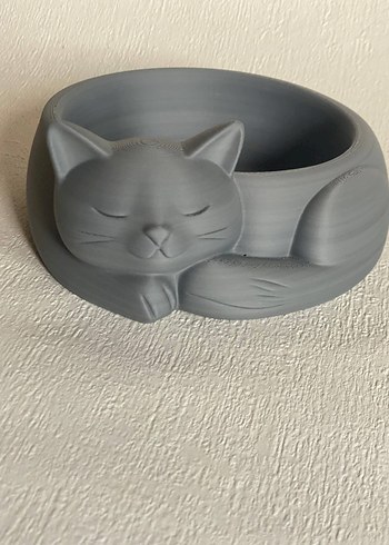 Beyaz Kedi Tasarımlı Seramik Mama Kabı - Görsel 3