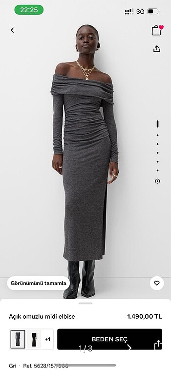 Bershka midi straplez elbise