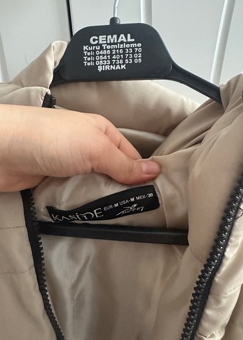 Bej Kadın Puff Mont, Midi Boy, Sokak Stili - Görsel 4