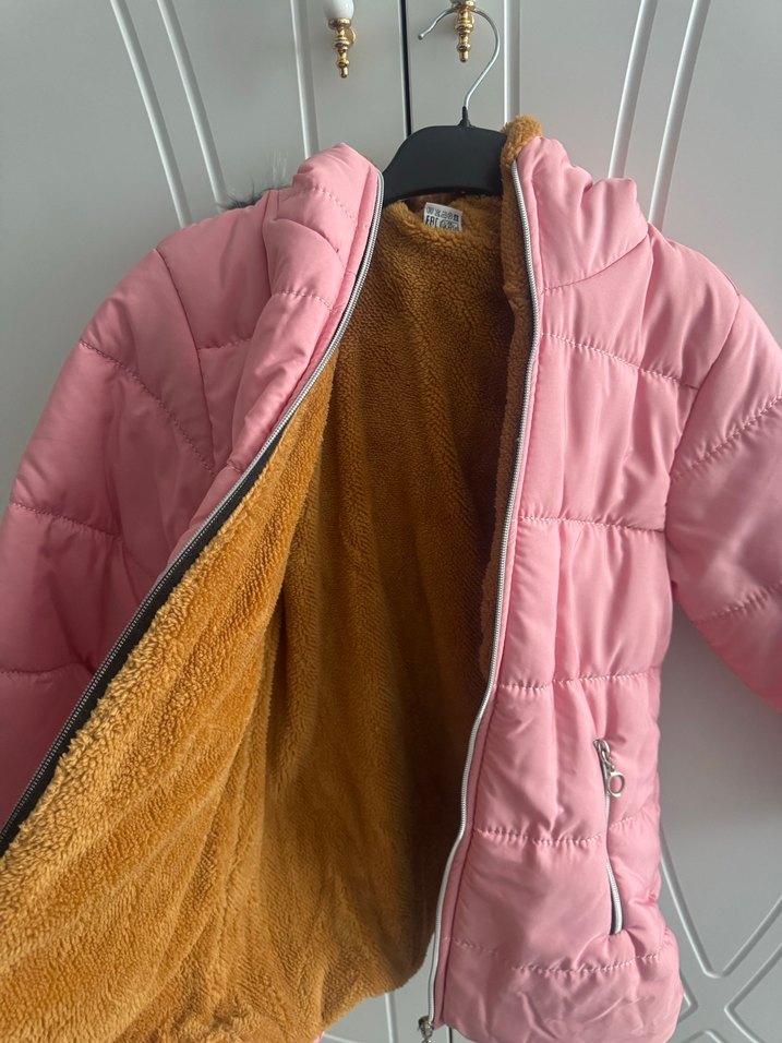 Kız Çocuk Pembe Fermuarlı Mont - Görsel 3