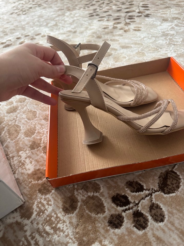 Bej Yılan Desenli Stiletto Topuklu Kadın Ayakkabı - Görsel 3