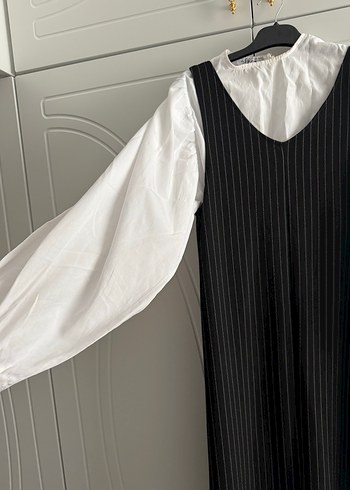 Siyah Pilili Uzun Kadın Elbise - Görsel 3