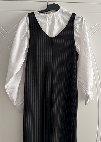 Siyah Pilili Uzun Kadın Elbise - Görsel 2