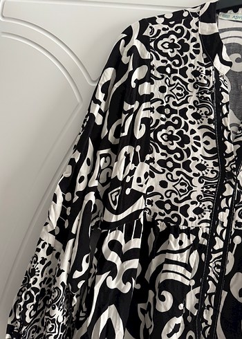 Bohem Siyah Desenli Uzun Kadın Elbise - Görsel 3