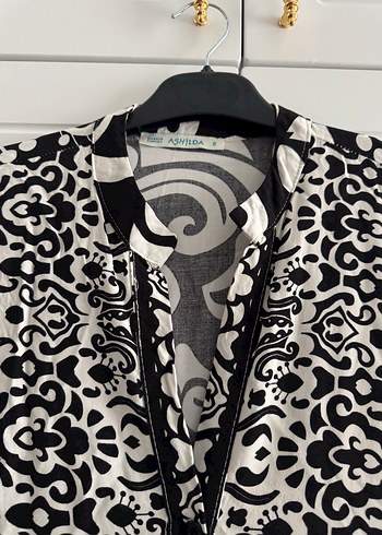 Bohem Siyah Desenli Uzun Kadın Elbise - Görsel 2