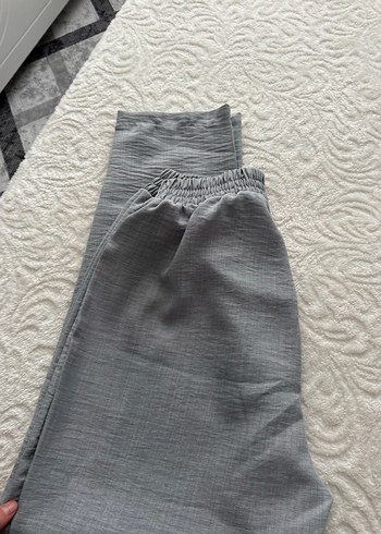 Kadın Gri Keten Düğmeli Uzun Kollu Gömlek - Görsel 6