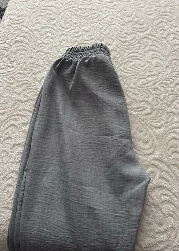 Kadın Gri Keten Düğmeli Uzun Kollu Gömlek - Görsel 2