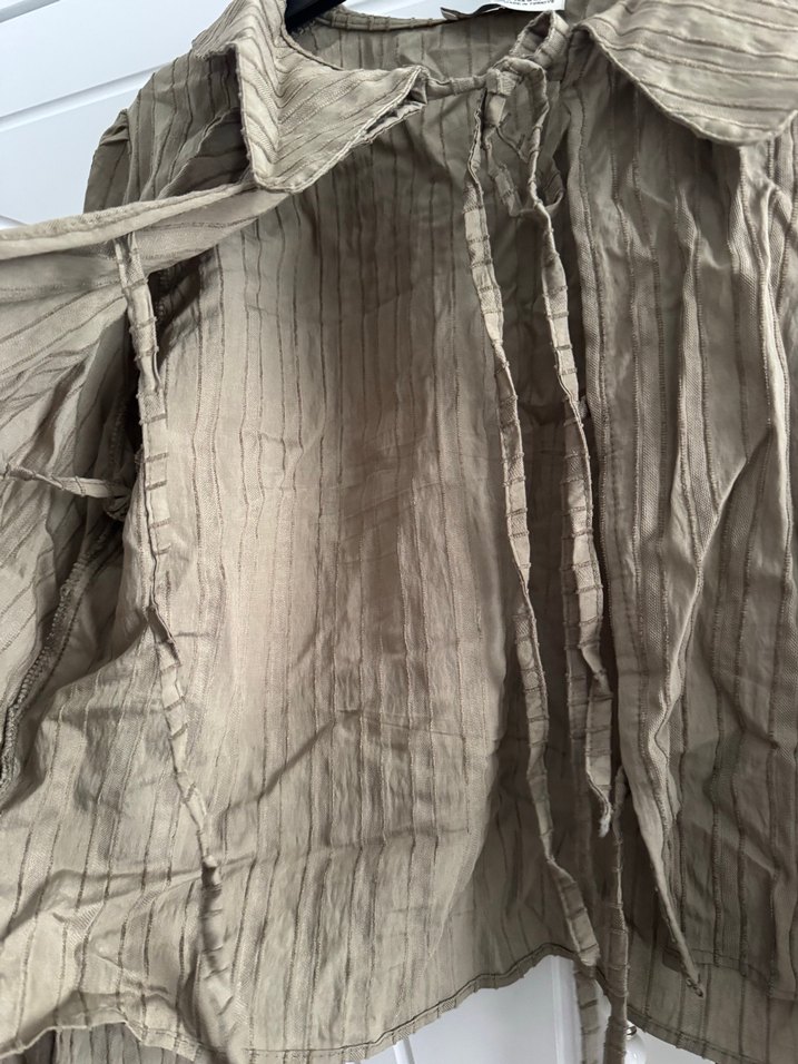 Bej Pamuklu Uzun Kollu Bohem Gömlek - Görsel 2