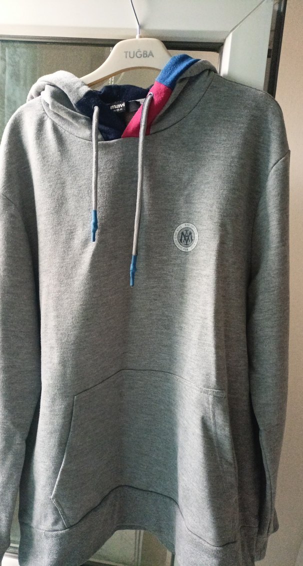 Gri Kapüşonlu Erkek Sweatshirt - Görsel 2