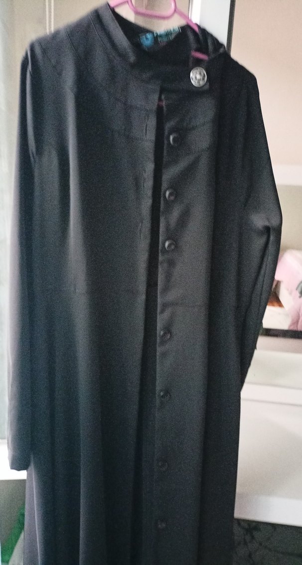 Düğmeli Siyah ferace - Görsel 2