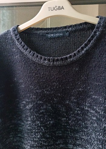 Gri Erkek Yün Kazak, Bisiklet Yaka, Rahat Kesim - Görsel 2