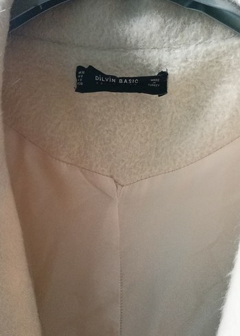 Beyaz Midi Kadın Kaban, Kürklü Detaylı - Görsel 2