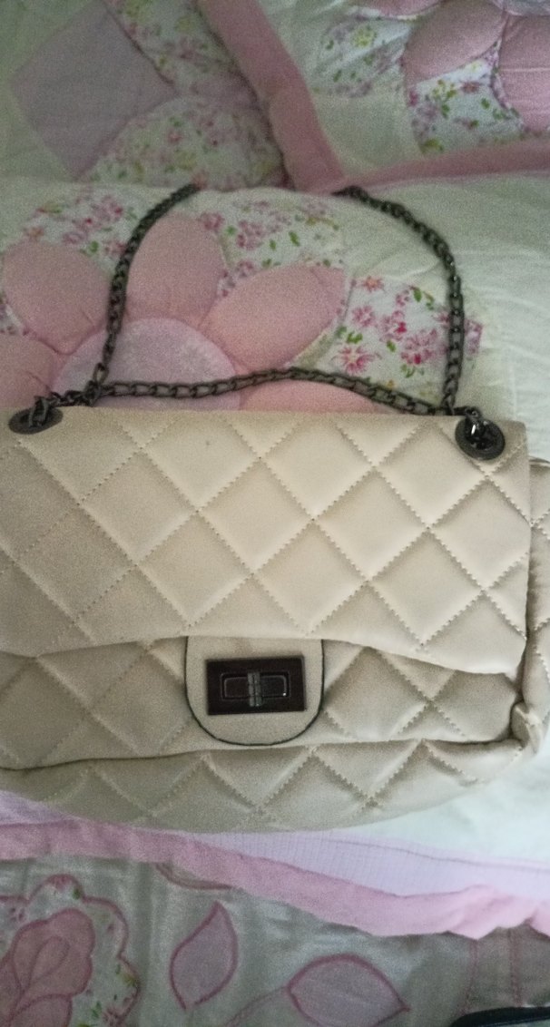 Bej Süet Zincirli Kadın Çanta - Görsel 2