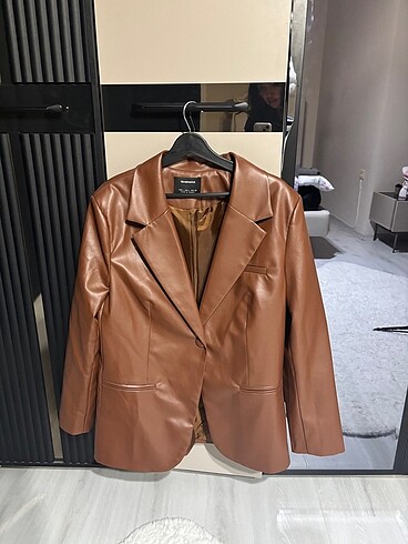 l Beden Taba deri blazer