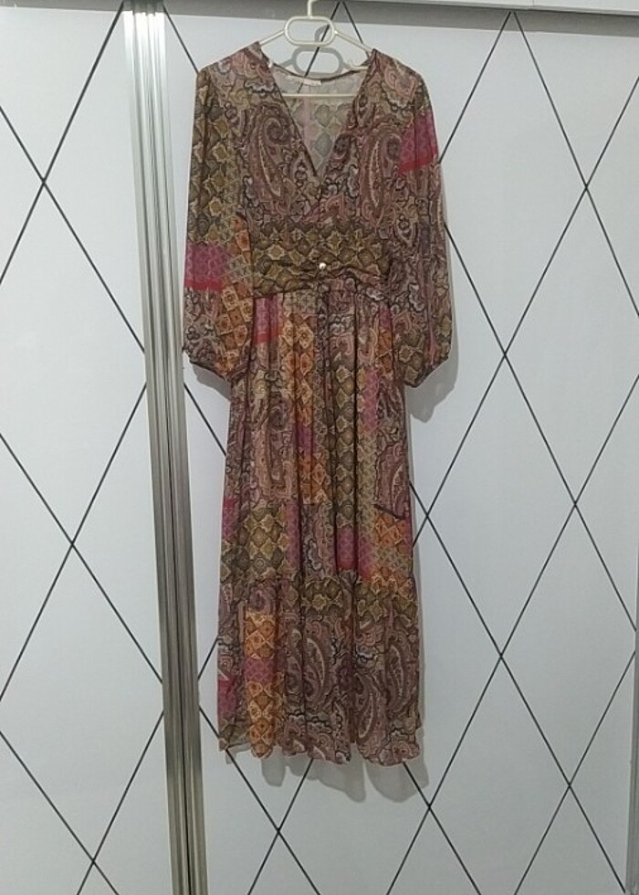 Desenli elbise 36 beden - Görsel 2