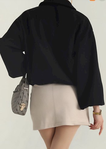 Siyah Bol Kesim Kadın Ceket - Görsel 2