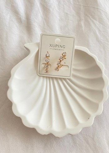 Xuping Beyaz taşlı Kadın Çelik Küpe