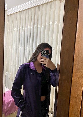 Mor Nike kadın İnce Yağmurluk - Görsel 9