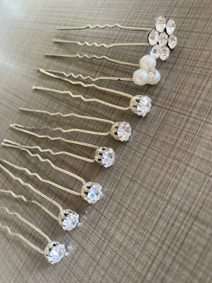 Beyaz Payetli Vintage Saç Tokası - Görsel 2