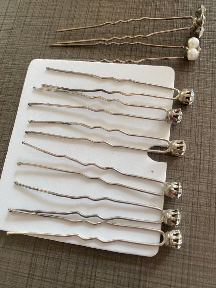 Beyaz Payetli Vintage Saç Tokası - Görsel 3