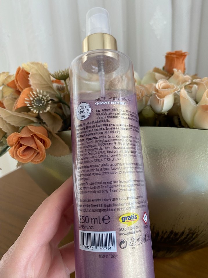 Işıltılı Bee Beauty Vücut Spreyi Violet 250 ml - Görsel 2