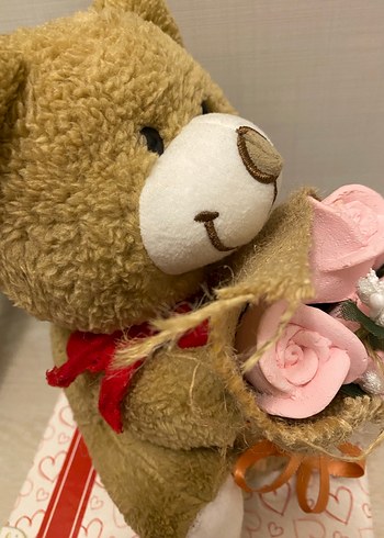 Pembe Çiçekli Peluş Ayıcık - Görsel 5