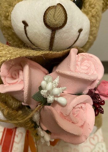 Pembe Çiçekli Peluş Ayıcık - Görsel 4