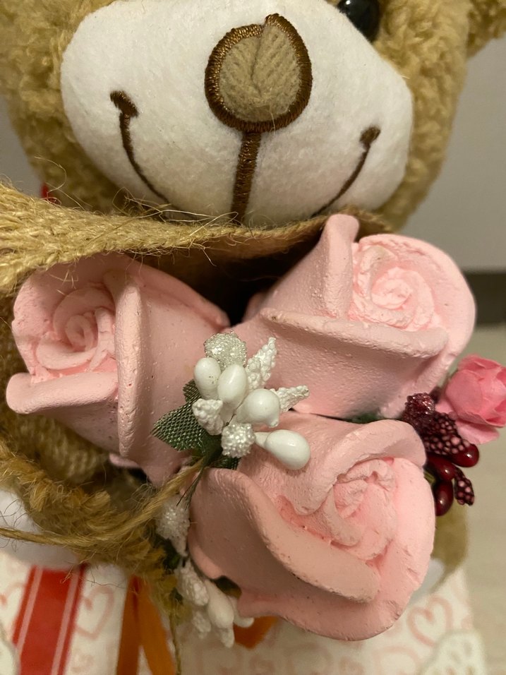 Pembe Çiçekli Peluş Ayıcık - Görsel 4