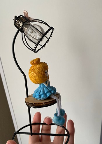 Işıklı Mavi Elbiseli Dekoratif Kız Biblosu - Görsel 2