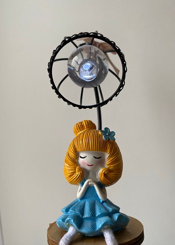 Işıklı Mavi Elbiseli Dekoratif Kız Biblosu - Görsel 4