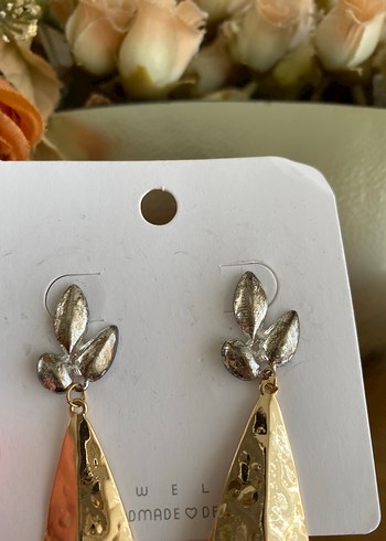 Parlak Altın Midi Damla Küpe - Görsel 3