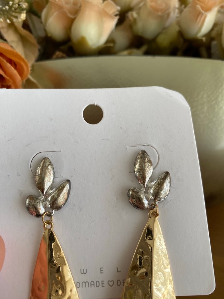 Parlak Altın Midi Damla Küpe - Görsel 3