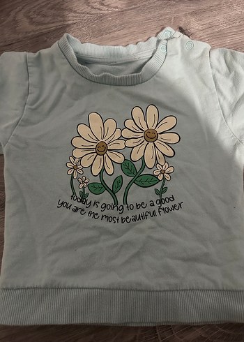 Kız Çocuk Yeşil Baskılı Sweatshirt - Görsel 3