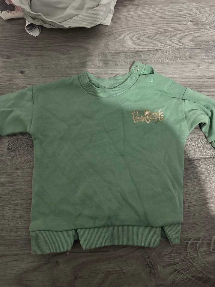 Kız Çocuk Gri Nakışlı Örgü Sweatshirt - Görsel 5