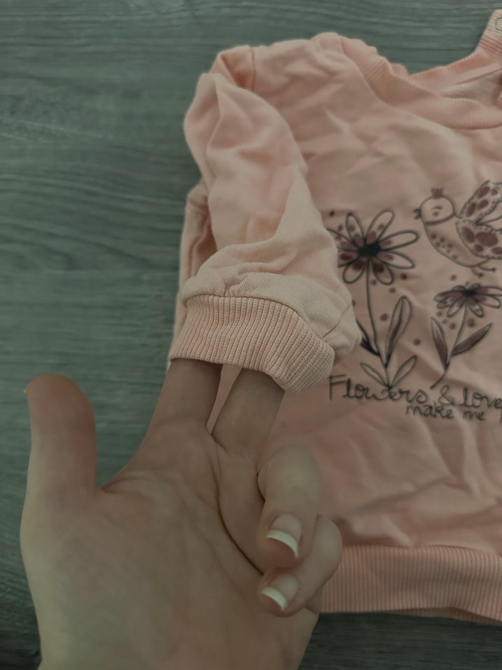 Kız Çocuk Pembe Baskılı Pamuklu Sweatshirt - Görsel 3