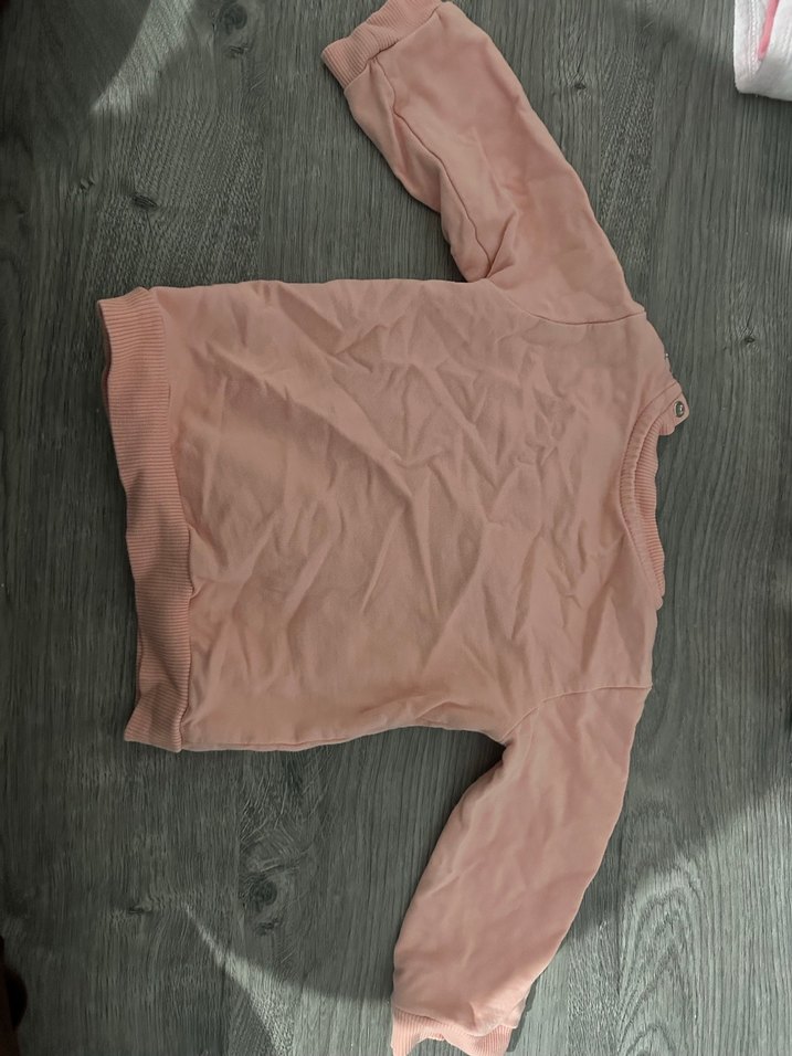 Kız Çocuk Pembe Baskılı Pamuklu Sweatshirt - Görsel 2