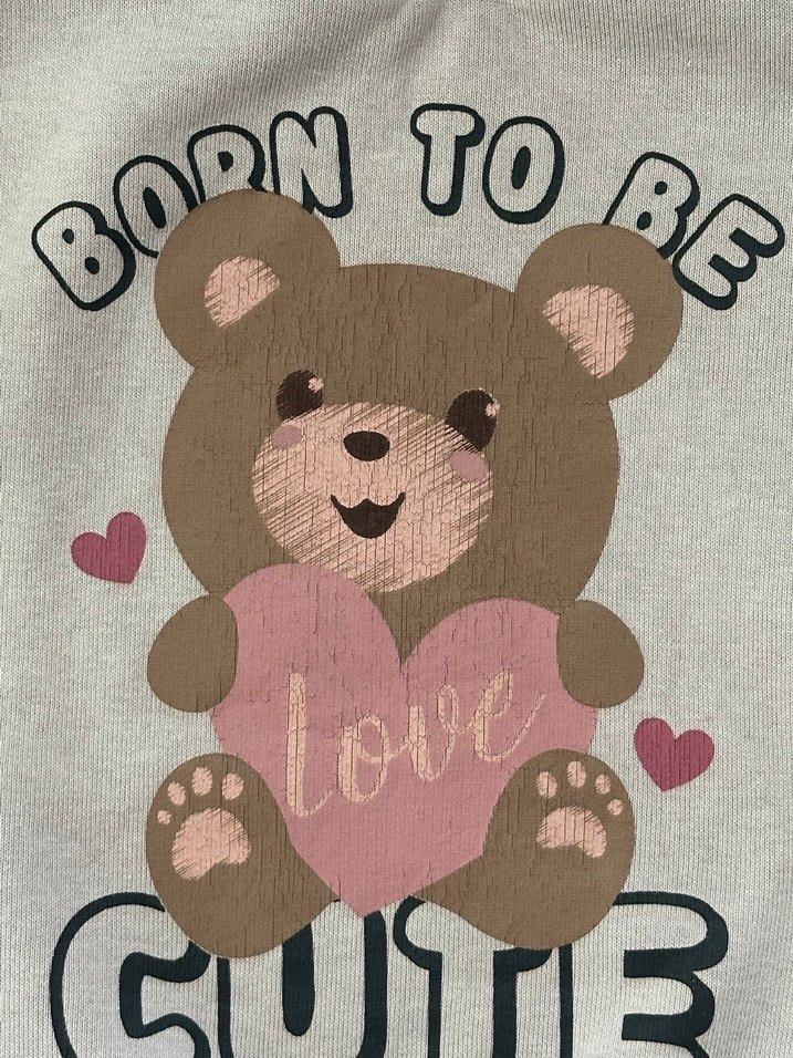 Kız Çocuk Gri Baskılı Sweatshirt - Görsel 4