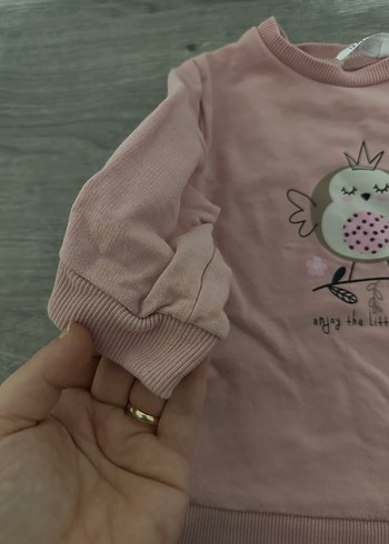 Kız Çocuk Bej Basic Sweatshirt - Görsel 3